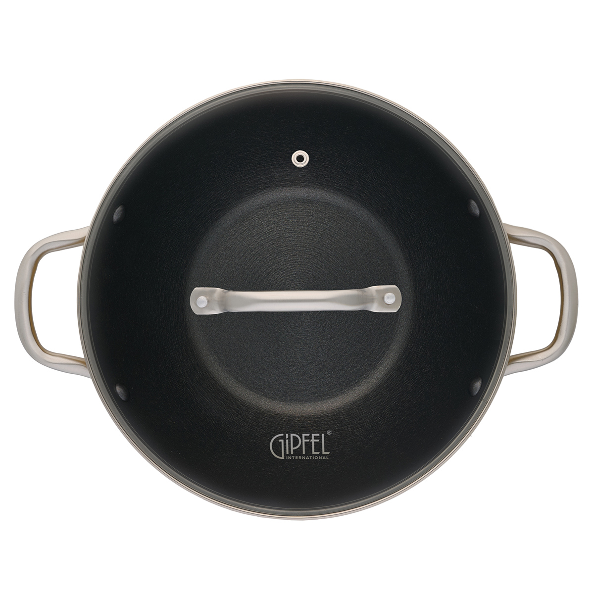 картинка 2146 GIPFEL Кастрюля SELECT ORANGE 28х9,5см/3,6л со стеклянной крышкой, Материал: чугун, внутреннее 2-х слойное антипригарное покрытие Ilag, снаружи: высокотемпературное покрытие, цвет желтый, ручка: нержавеющая сталь SS 201 от магазина Gipfel