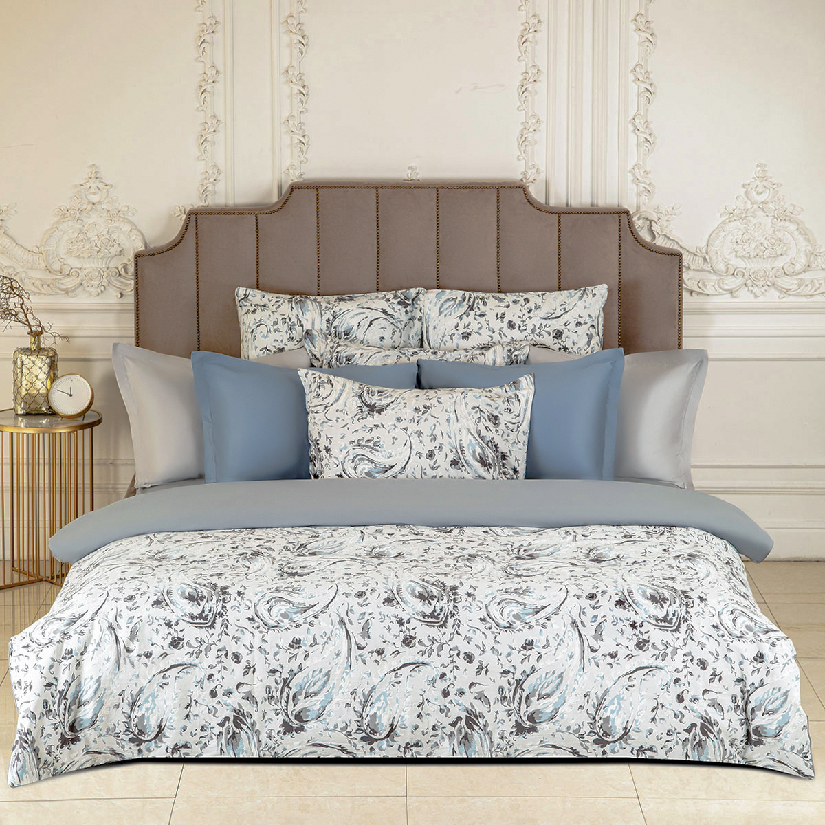 Комплект постельного белья двуспальный кинг сайз GIPFEL PALOMA 42447, цвет серый