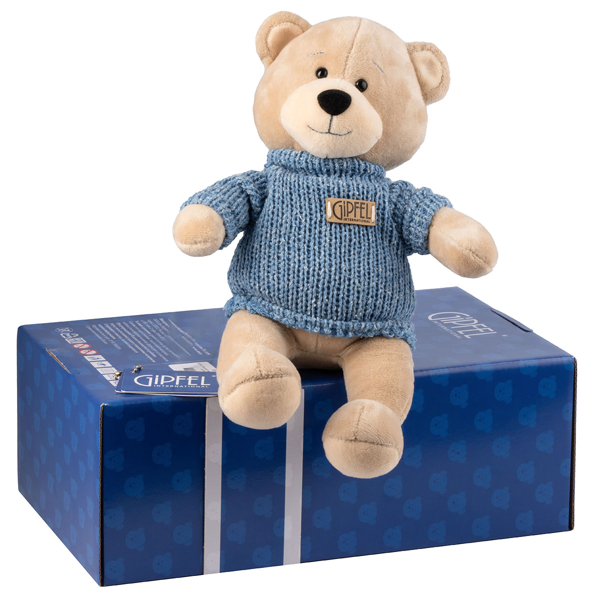 Мягкая игрушка Gipfel Мишка в синем свитере 52120 21 см фото