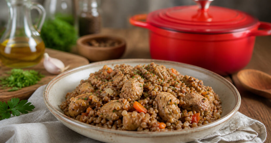 Гречка по-купечески с курицей
