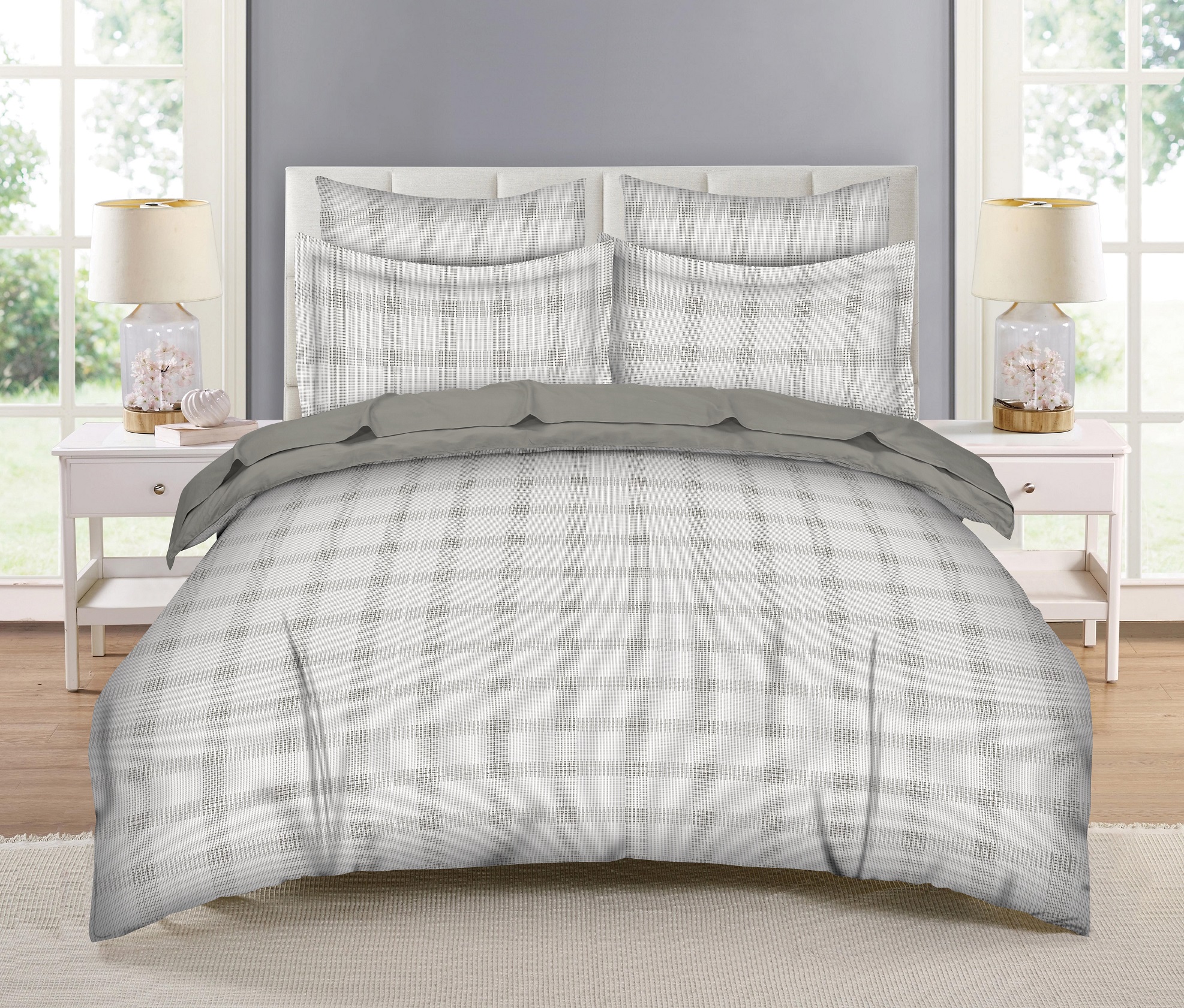 Комплект постельного белья двуспальный кинг сайз GIPFEL NICKSON 42378, цвет серый