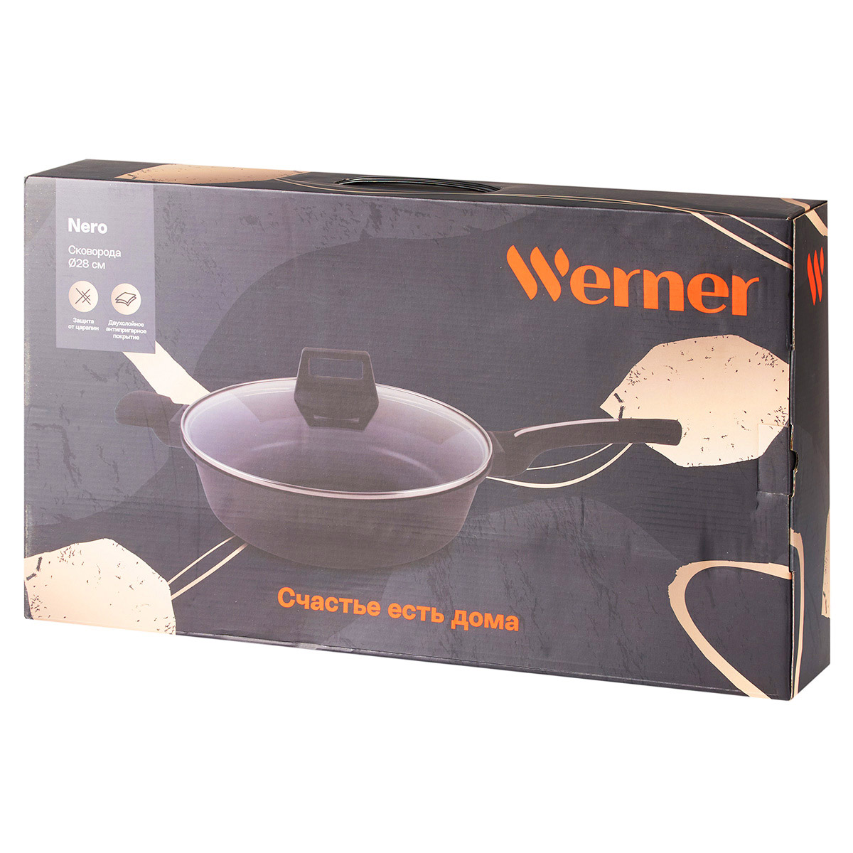 Алюминиевая сковорода Werner Nero 52088 28 см фото
