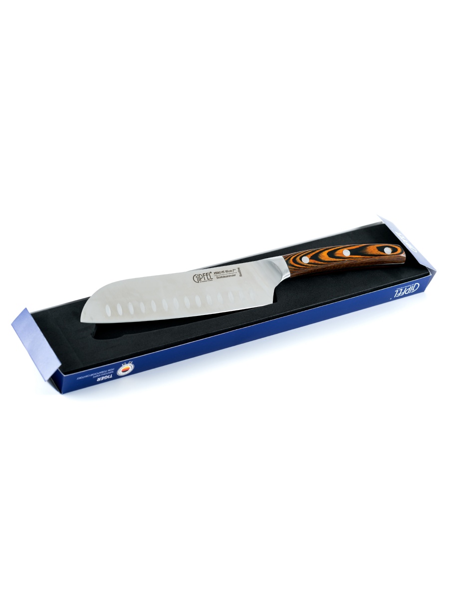 Нож сантоку Gipfel Tiger 6976, цвет деревянный
