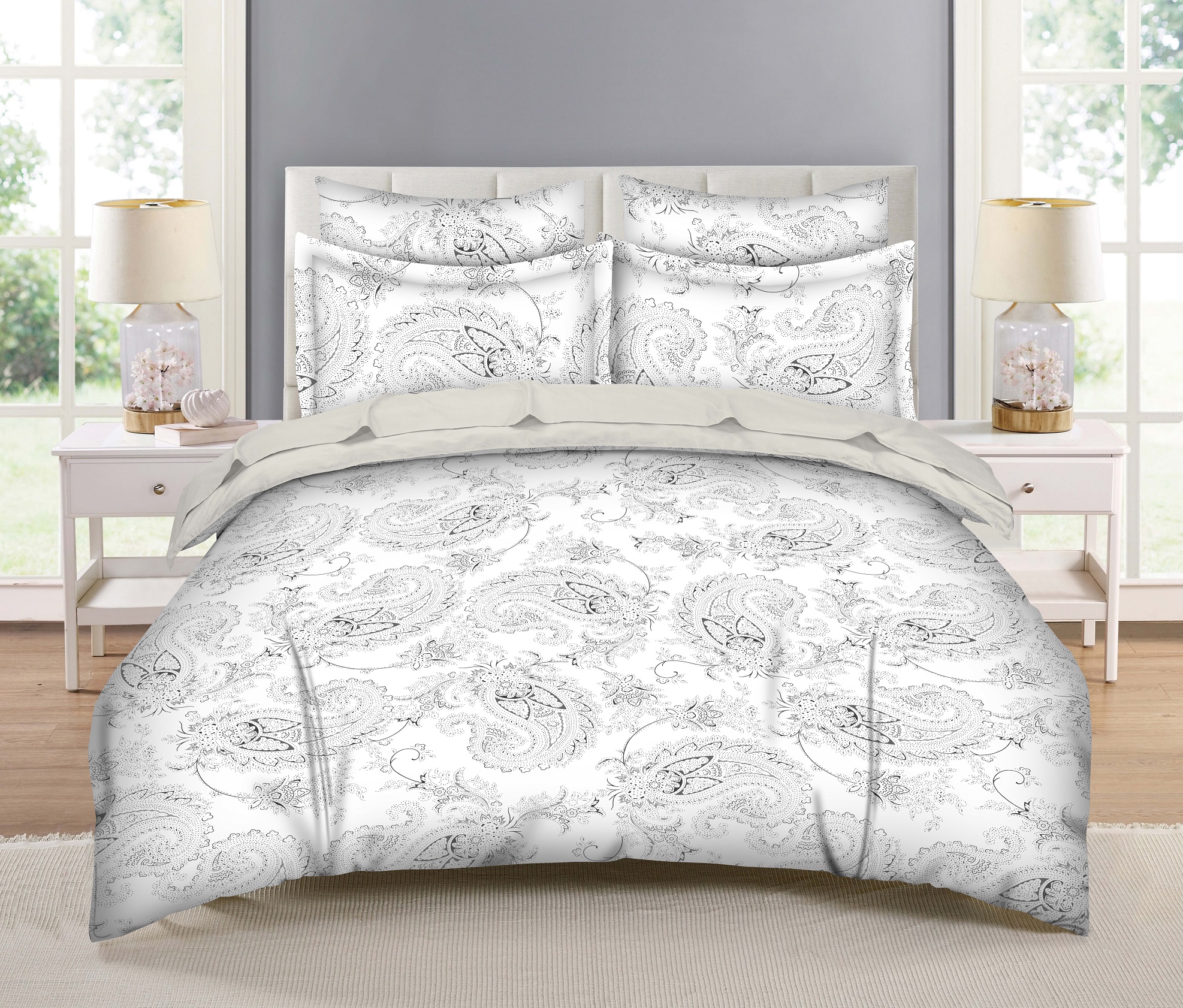 Комплект постельного белья двуспальный кинг сайз GIPFEL NIMBUS 42441, цвет серый