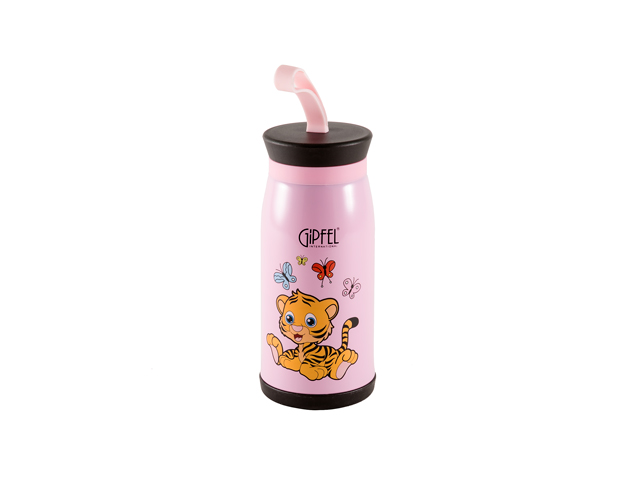 картинка 8160 GIPFEL Термос с двойными стенками KIDS 350 мл. Материал: нержавеющая сталь 304 (внутри), 201 (снаружи). Цвет: розовый. от магазина Gipfel
