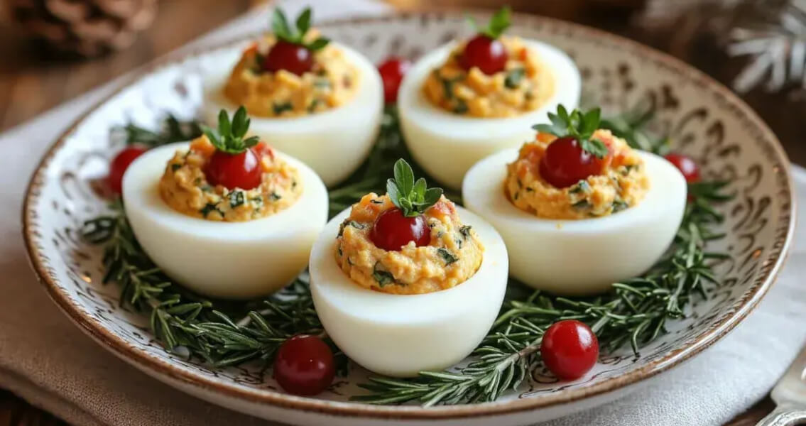 Яйца с грибами фаршированные на праздничный стол