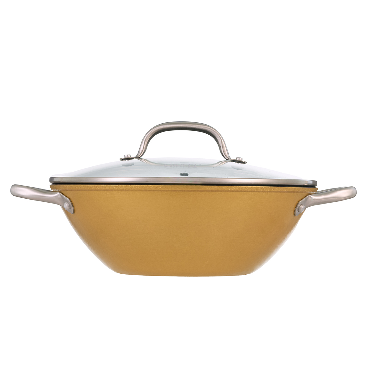 картинка 2146 GIPFEL Кастрюля SELECT ORANGE 28х9,5см/3,6л со стеклянной крышкой, Материал: чугун, внутреннее 2-х слойное антипригарное покрытие Ilag, снаружи: высокотемпературное покрытие, цвет желтый, ручка: нержавеющая сталь SS 201 от магазина Gipfel