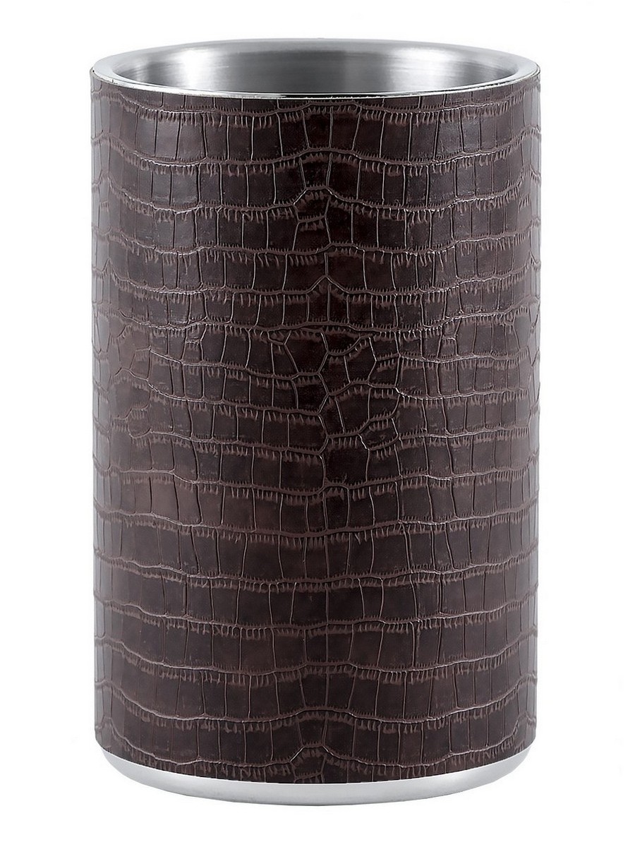 картинка 2118 GIPFEL Кулер для вина SIRMIONE с двойными стенками в коже, 11х18,5см. Материал: нержавеющая сталь 18/10, искусственная кожа. Цвет: коричевый. от магазина Gipfel