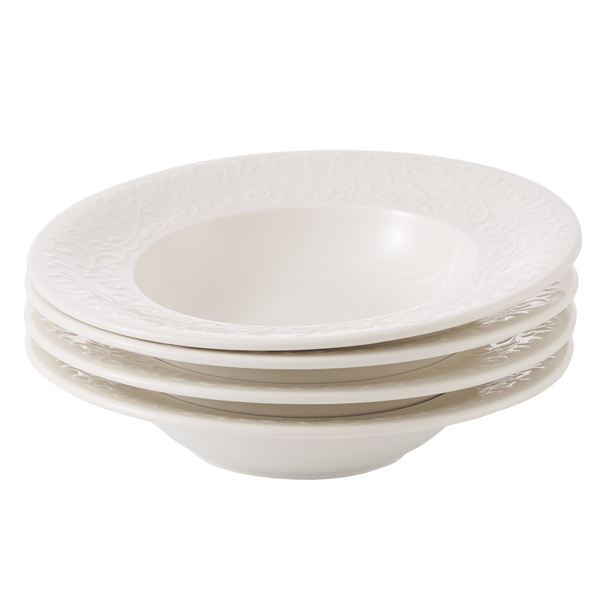 Набор тарелок суповых Gipfel Silvia 42922 25 см 4 предмета, цвет белый - фото 1