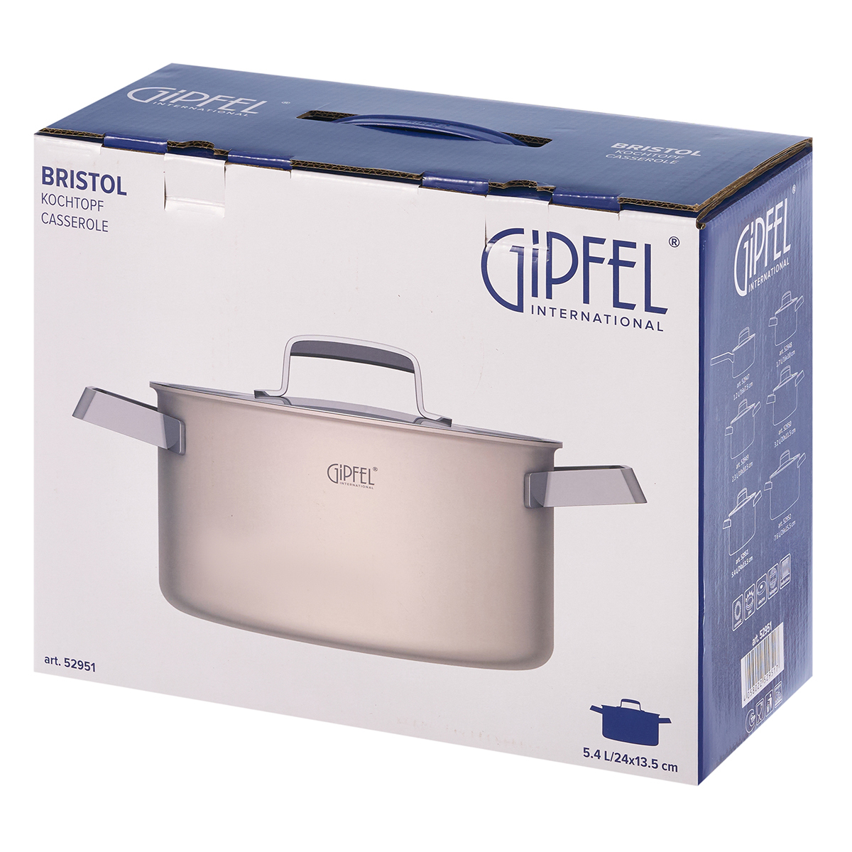 Кастрюля из нержавеющей стали Gipfel Bristol 52951 24 см/5,4 л фото