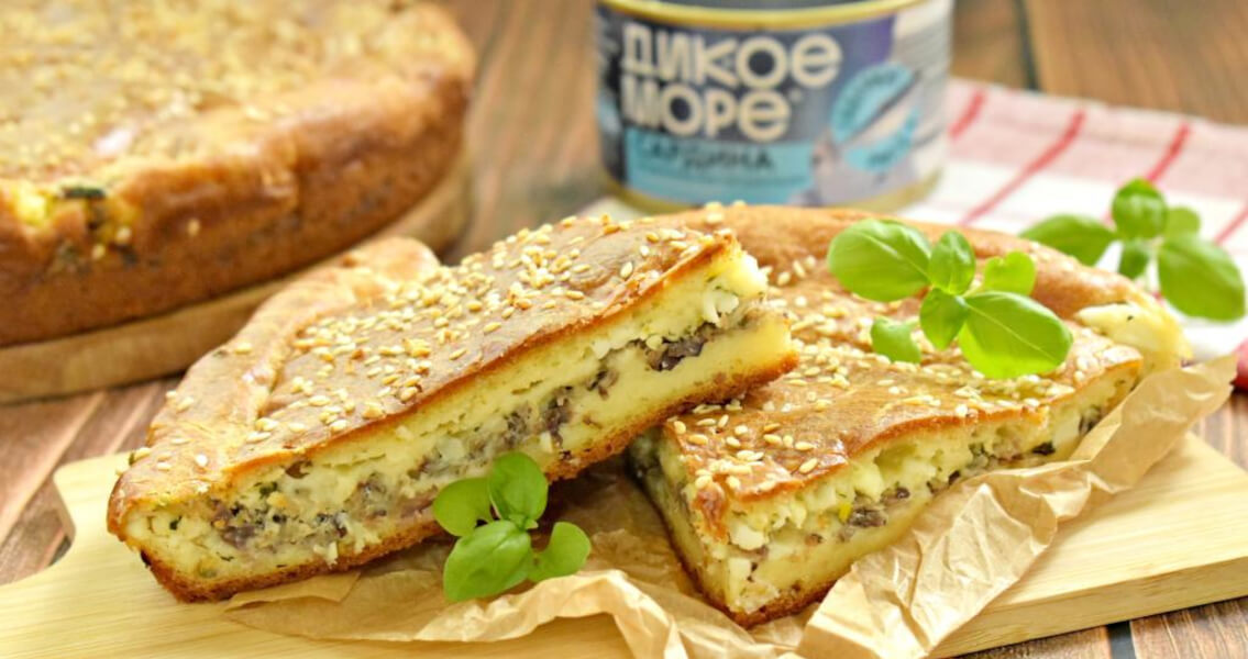 Пирог с консервами из рыбы