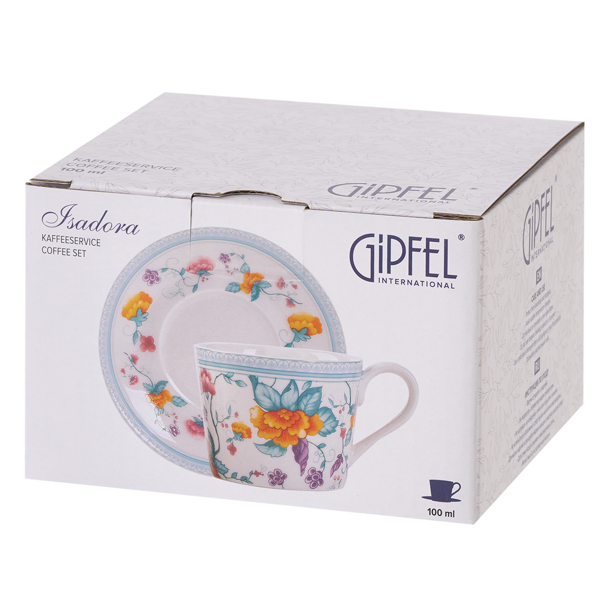 Кофейная пара Gipfel Isadora 43251 чашка 100 мл, блюдце 12 см фото