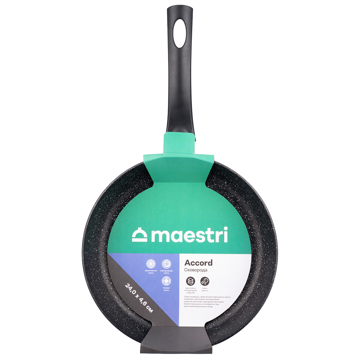 Сковорода из литого алюминия Maestri Accord 80002 24 см фото