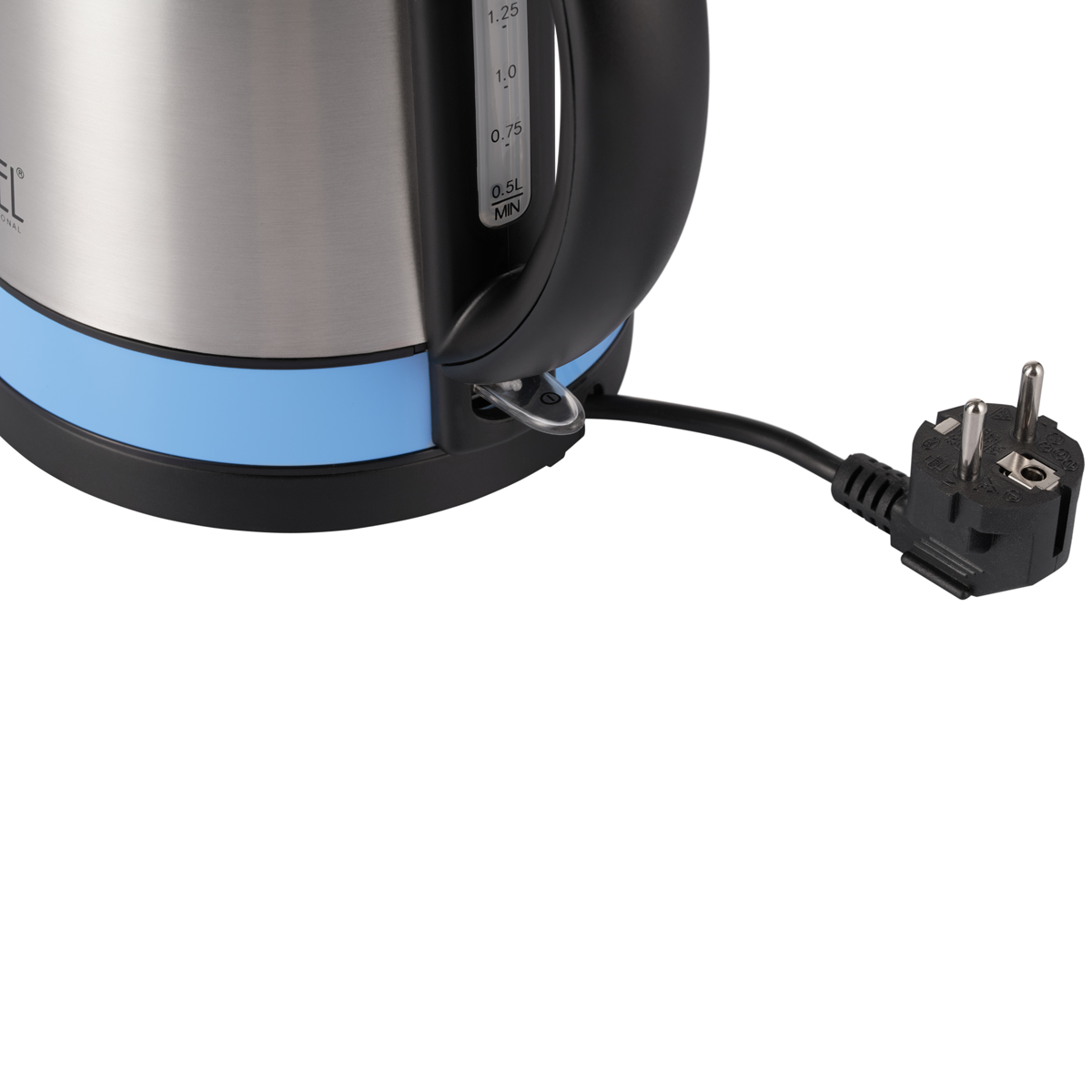картинка 2006 GIPFEL Чайник электрический для кипячения воды, 1.7 Л. Материал: нерж сталь, пластик. Цвет ободка: синий. от магазина Gipfel