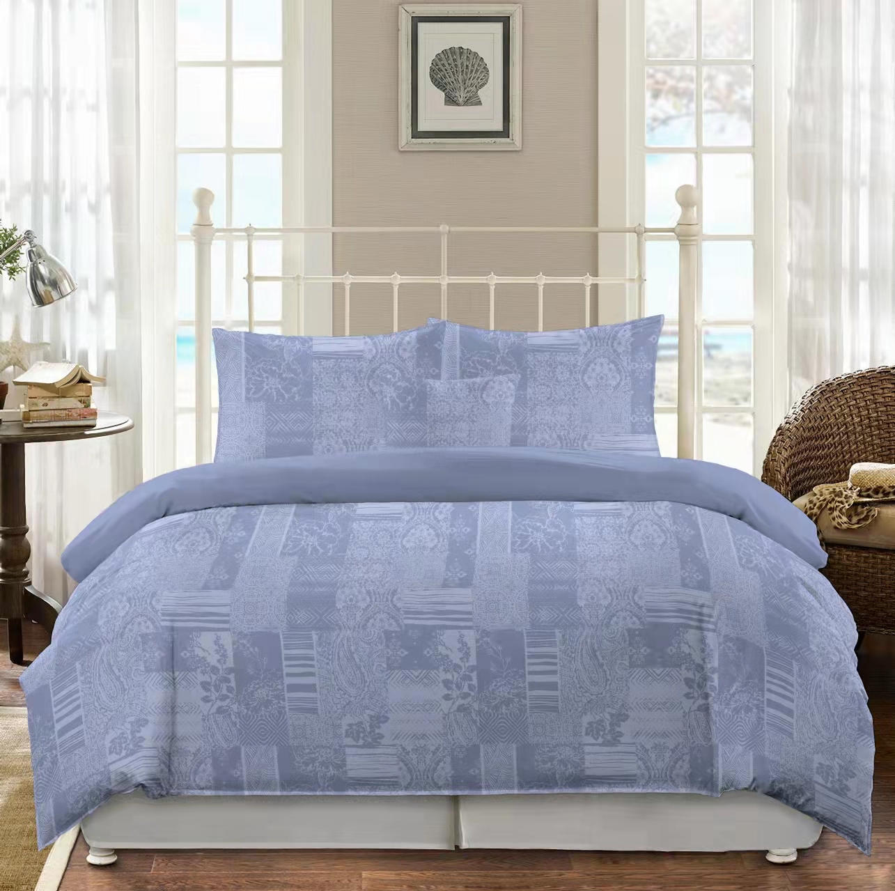 Комплект постельного белья двуспальный кинг сайз GIPFEL KUORI 42459, цвет голубой - фото 1