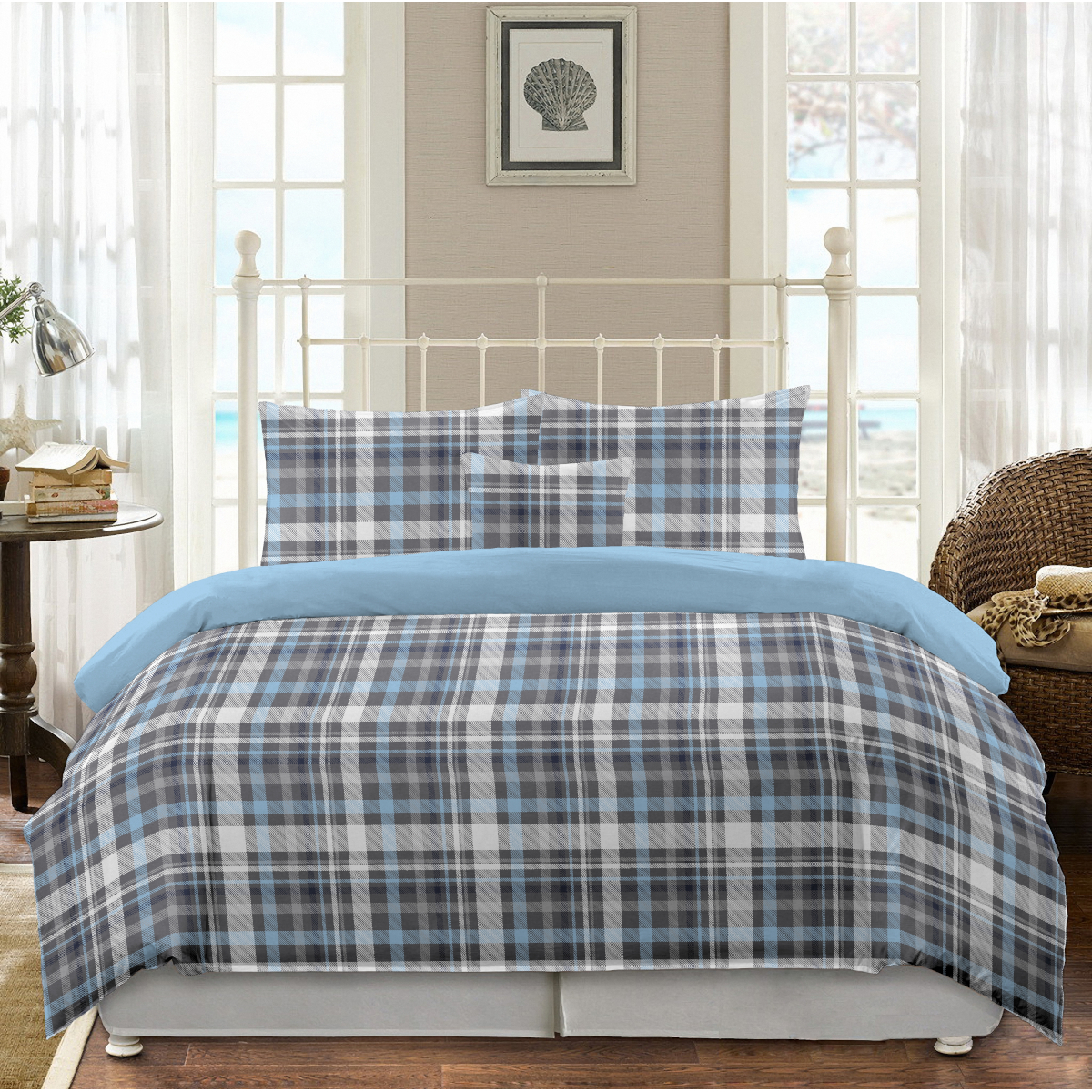 Комплект постельного белья двуспальный кинг сайз Gipfel Alan 42652, цвет серо-голубой