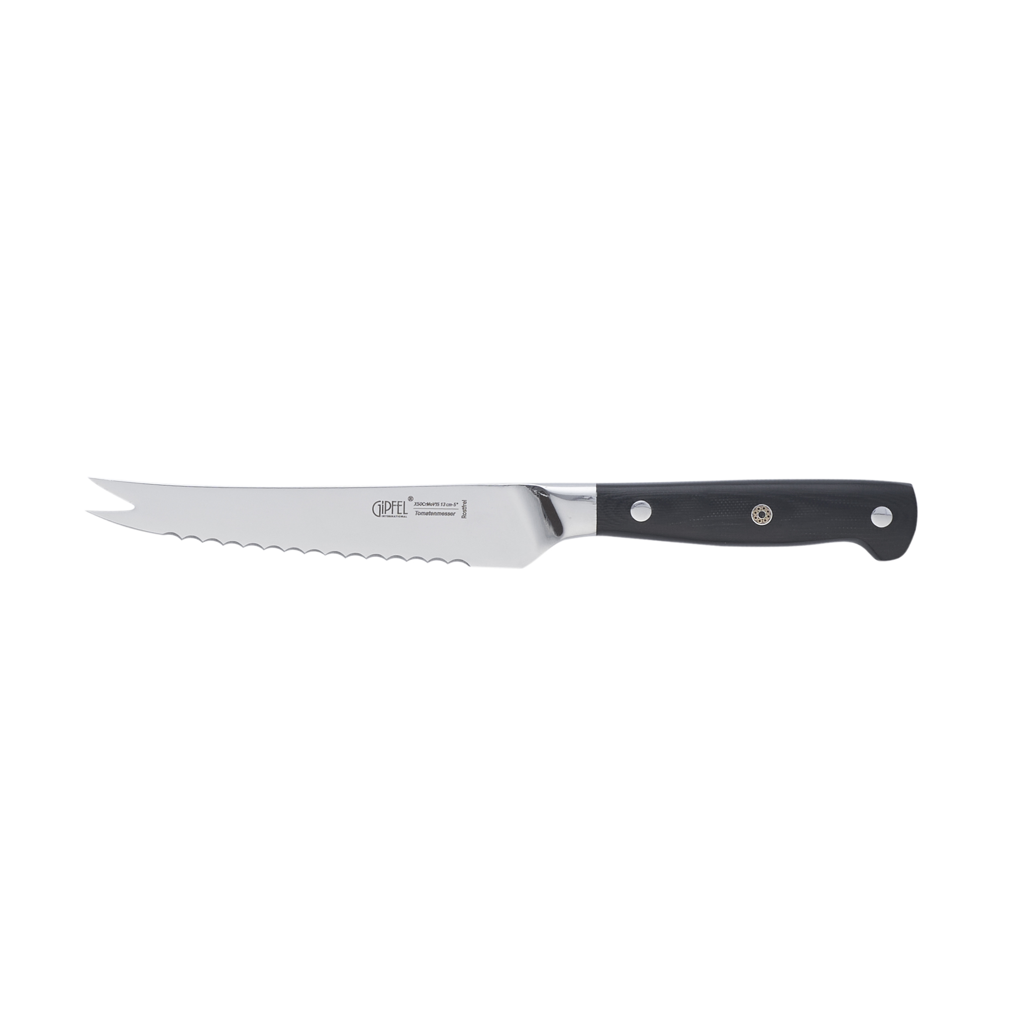 Нож для томатов GIPFEL NEW PROFESSIONAL 8660 13см, цвет черный - фото 1