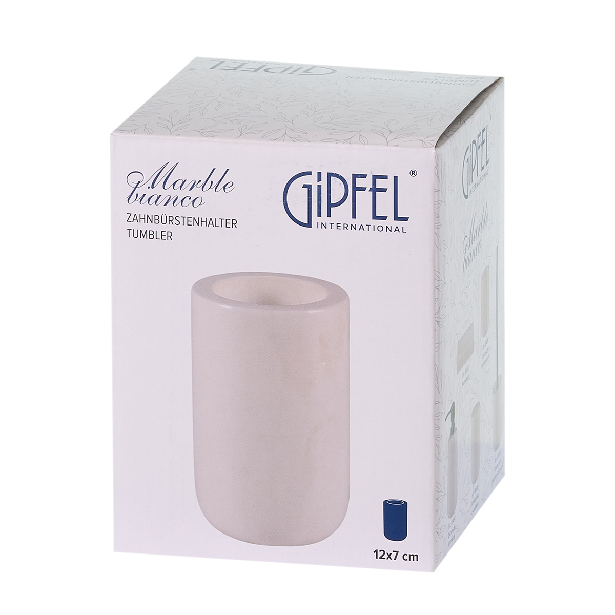 Стакан для зубных щеток Gipfel Marble Bianco 43435 12x7 см фото