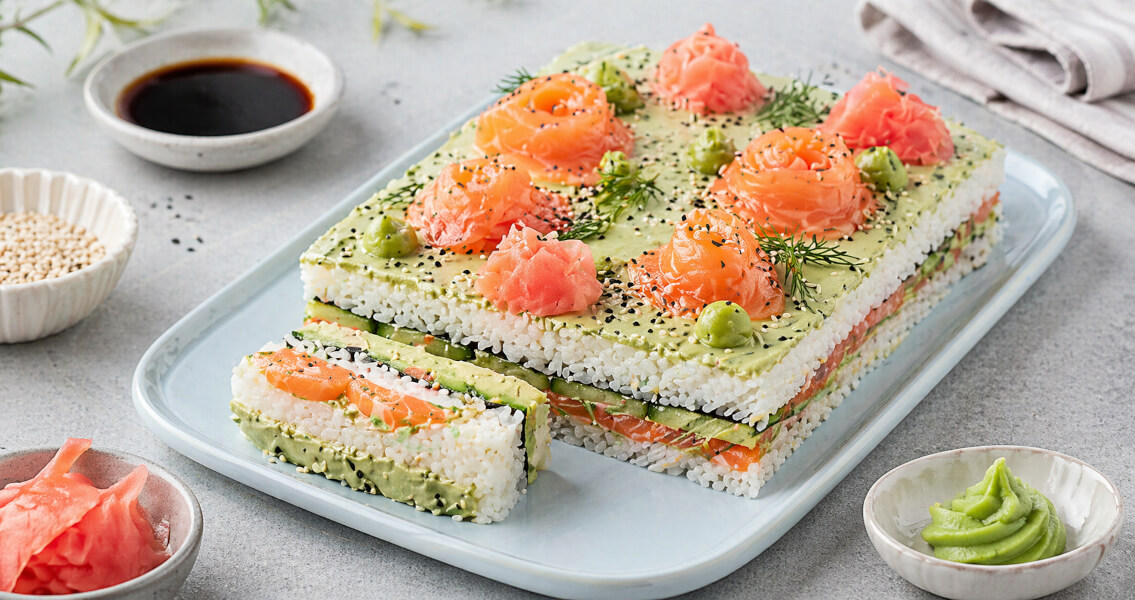 Суши-торт Филадельфия в домашних условиях