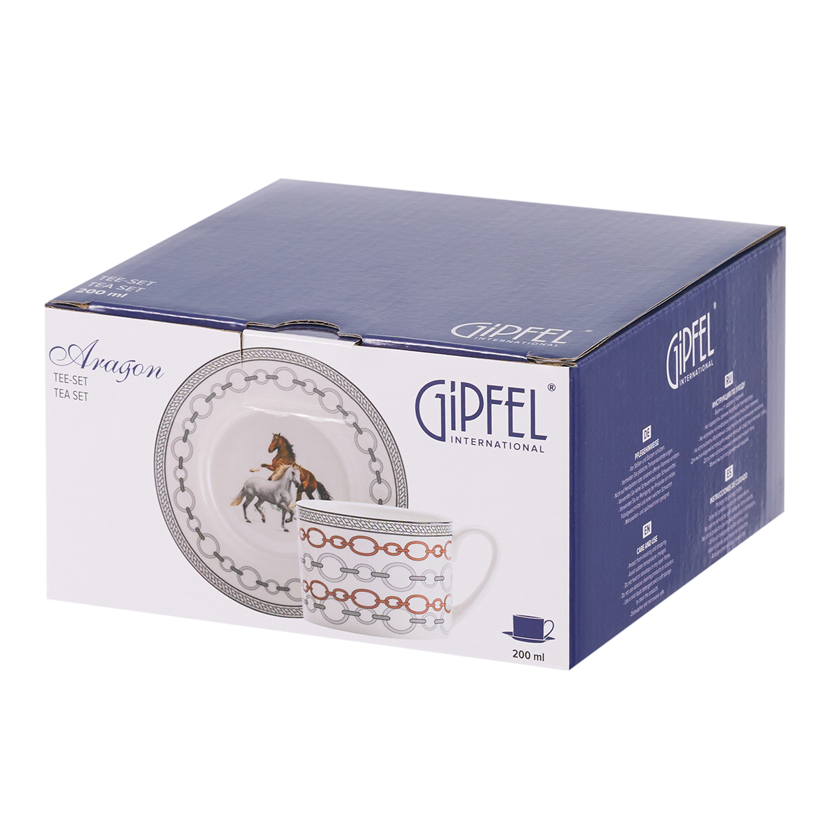 Чайная пара Gipfel Aragon 43476 чашка 200 мл блюдце 15 см фото