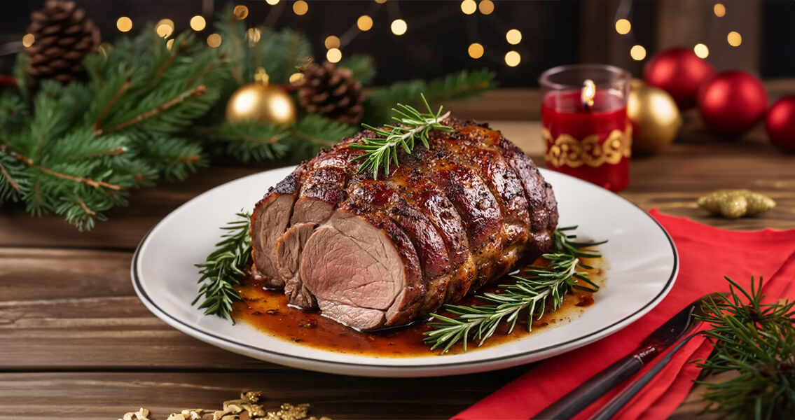 Запеченная свиная корейка в медово-чесночном соусе