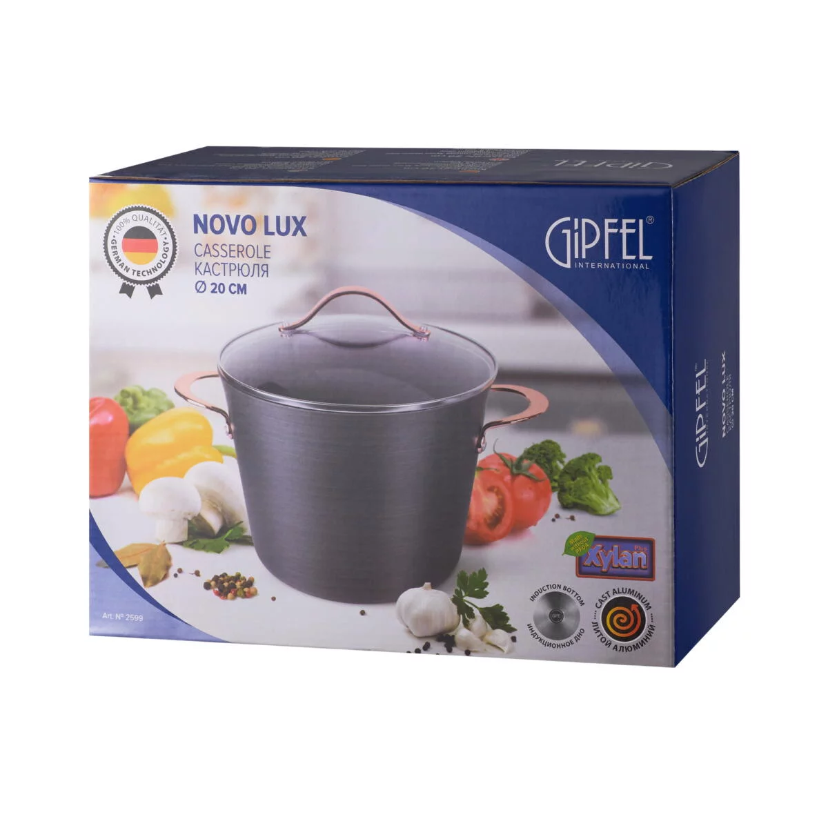 фото Алюминиевая кастрюля Gipfel Novo Lux 2599 20 см/3,7 л Алюминиевая кастрюля Gipfel Novo Lux 2599 20 см/3,7 л фото