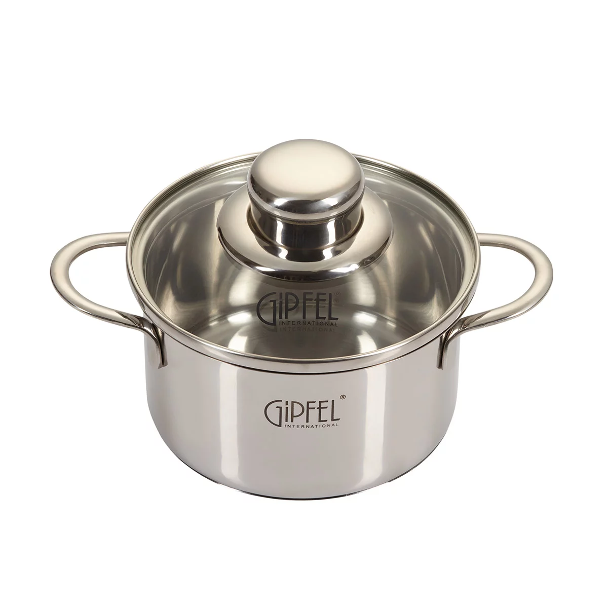 Кастрюли маленького объема магазин Gipfel картинка Кастрюлька MINI со стеклянной крышкой 0,8 л. Gipfel 1203 от магазина Gipfel