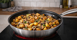 Жареная картошка с грибами и луком