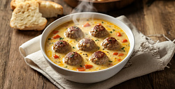 Суп-хит: нежный сыр и сочные фрикадельки 