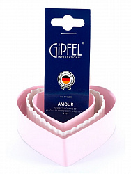 Набор из 3 формочек для выпечки Gipfel Amour 0319 7x8 см 6,5x6 см и 5x4,5 см