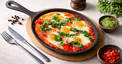 Яичница по-восточному Шакшука в томатно-овощном соусе