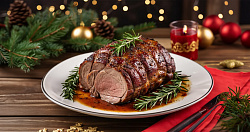 Запеченная свиная корейка в медово-чесночном соусе