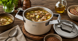Гречневый суп с курицей и картошкой